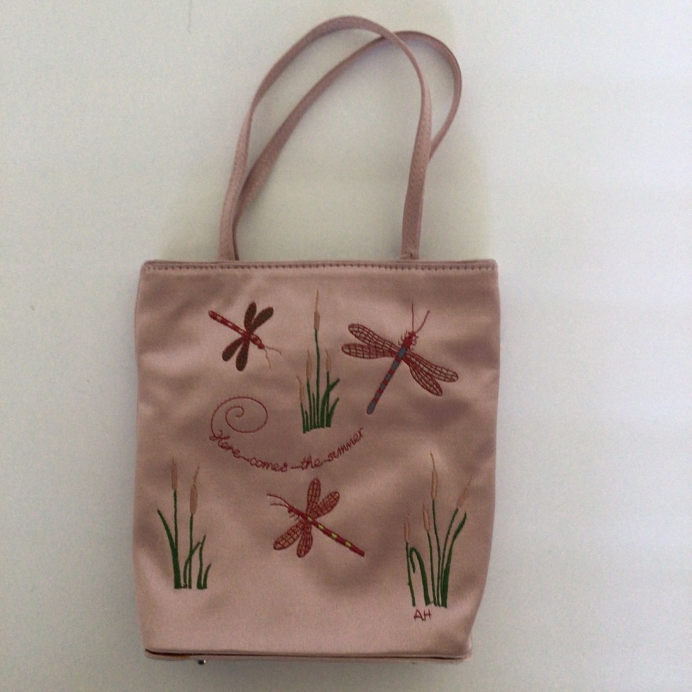 RARE ANYA HIMDMARCH PINK SATIN EMBROIDERED MINI HANDBAG - Picture 8 of 16